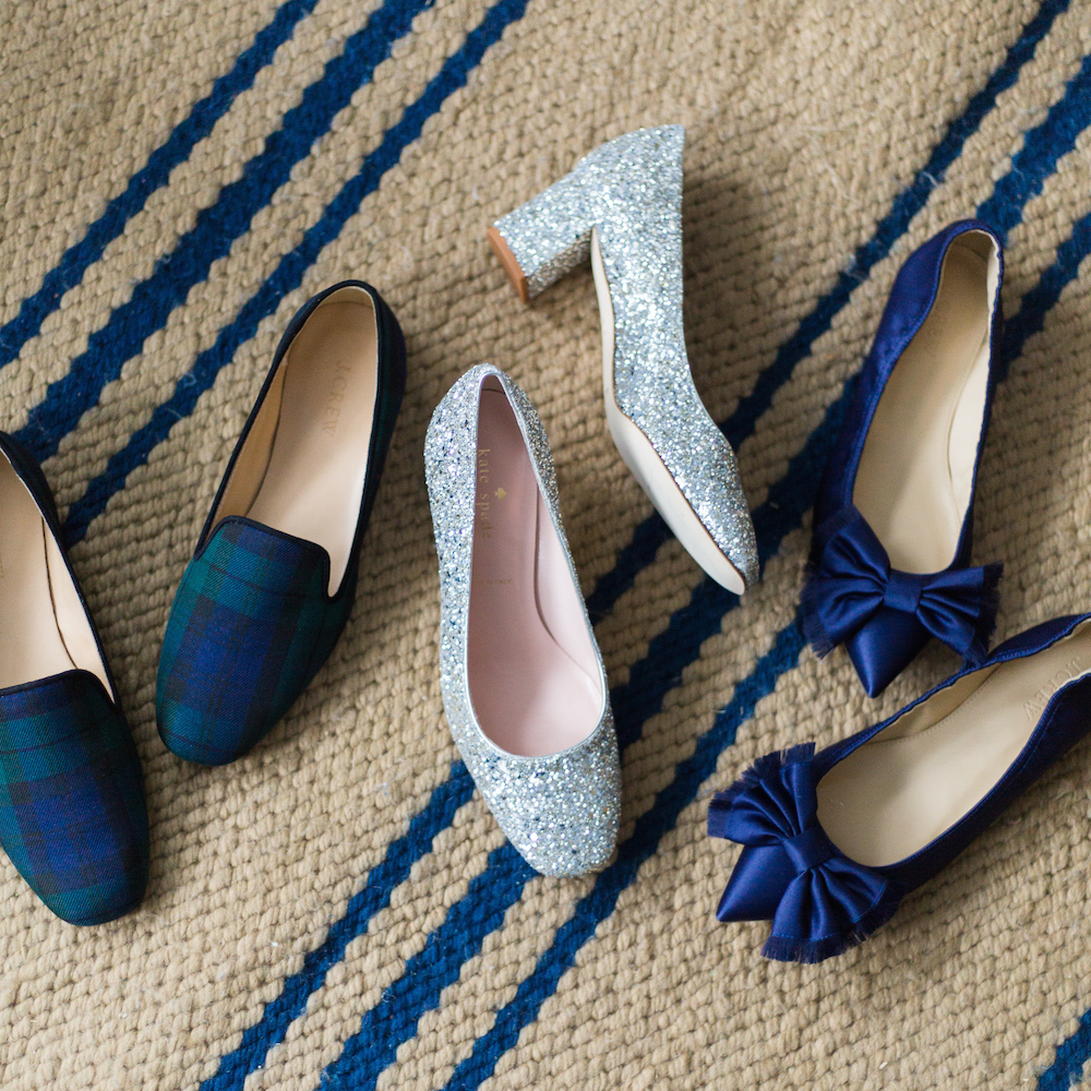 j.crew tartan loafers kate spade glitter heels j.crew satin bow flats