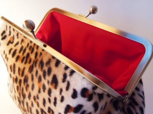 Clutch Purse - Faux Leopard and Red