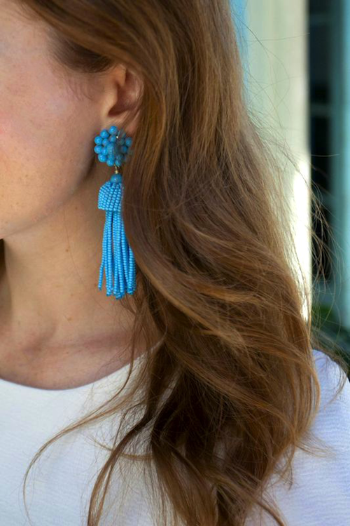 turquoise tassel earrings