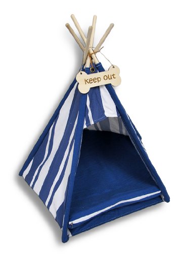 striped dog teepee bed