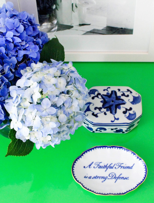 blue and white dish