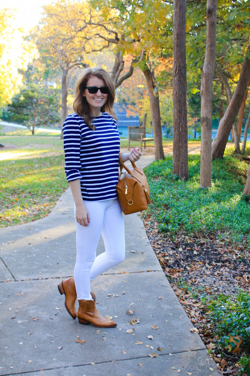 design darling striped shirt white jeans