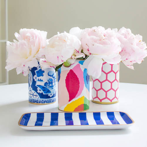 design darling chinoiserie pen cup striped tray
