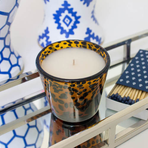 design darling mirrored tray tortoiseshell candle ahoy matches