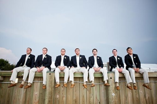 groomsmen in navy