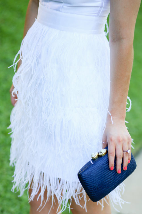 white feather dress for wedding reception