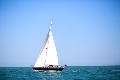 endeavor sailing in nantucket harbor