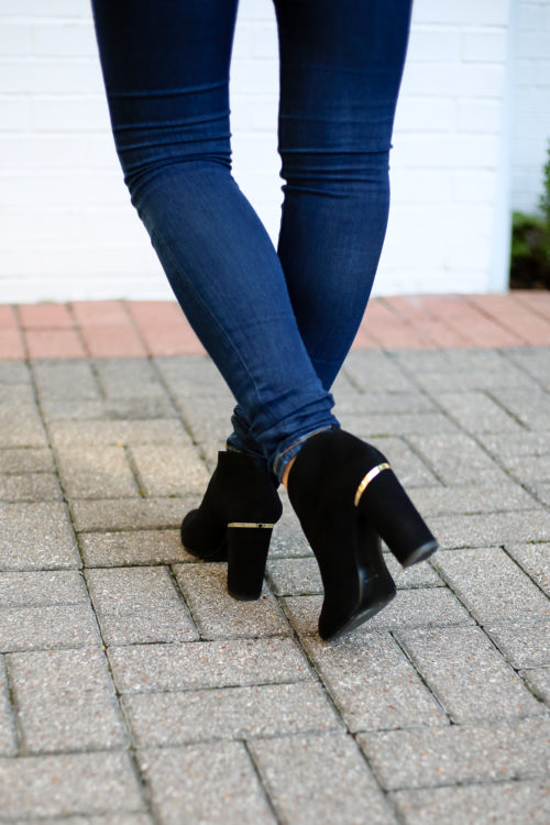 kate spade black suede booties