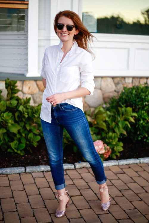 design-darling-white-oxford-shirt-dark-skinny-jeans-and-sparkly-heels