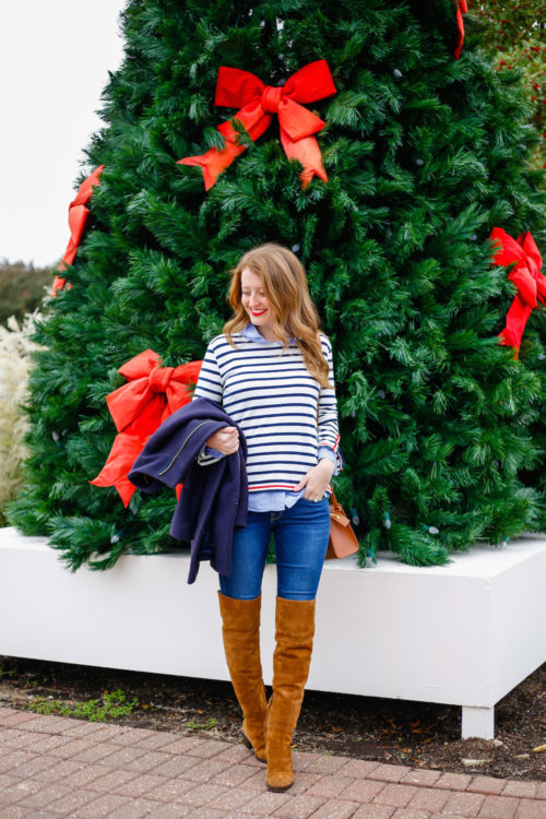 j-crew-striped-shirt-with-j-crew-over-the-knee-boots