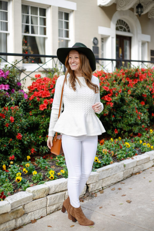 design-darling-ted-baker-peplum-sweater-with-white-jeans-and-sam-edelman-suede-booties