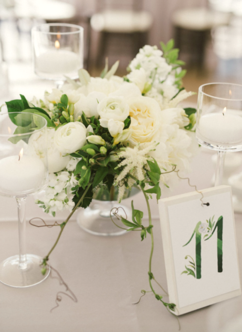 watercolor table numbers for wedding reception by kearsley lloyd