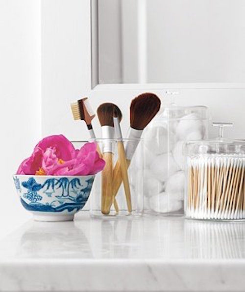 clear containers for makeup brushes cotton balls and q tips