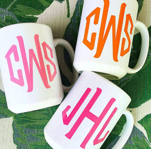 monogrammed coffee mugs