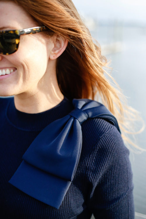 ted baker navy bow sweater on design darling
