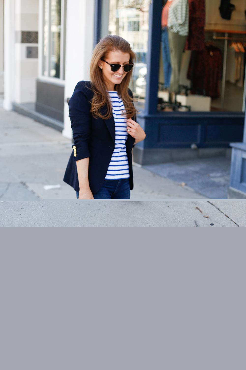 smythe navy blazer and tory burch top handle satchel on design darling