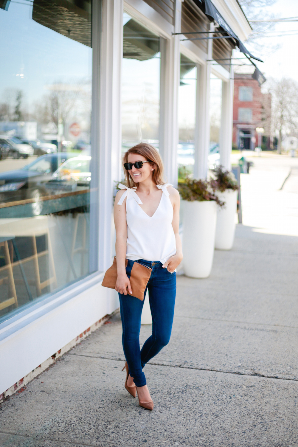 milly tie shoulder v-neck tank nordstrom