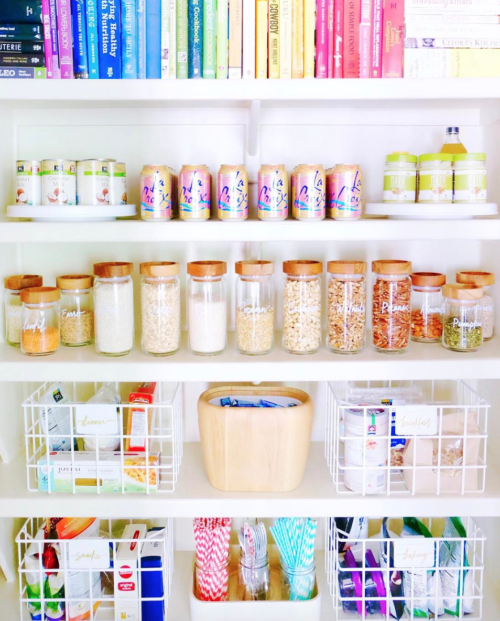 color coded pantry the home edit