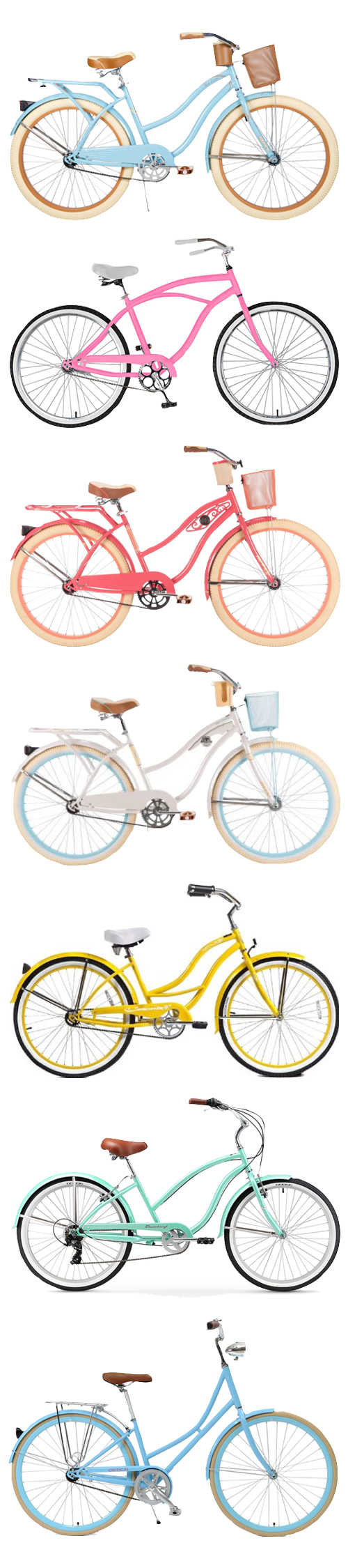 colorful beach cruisers on design darling