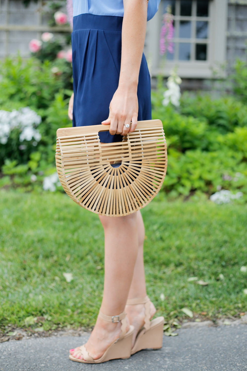 navy blue colorblock romper design darling