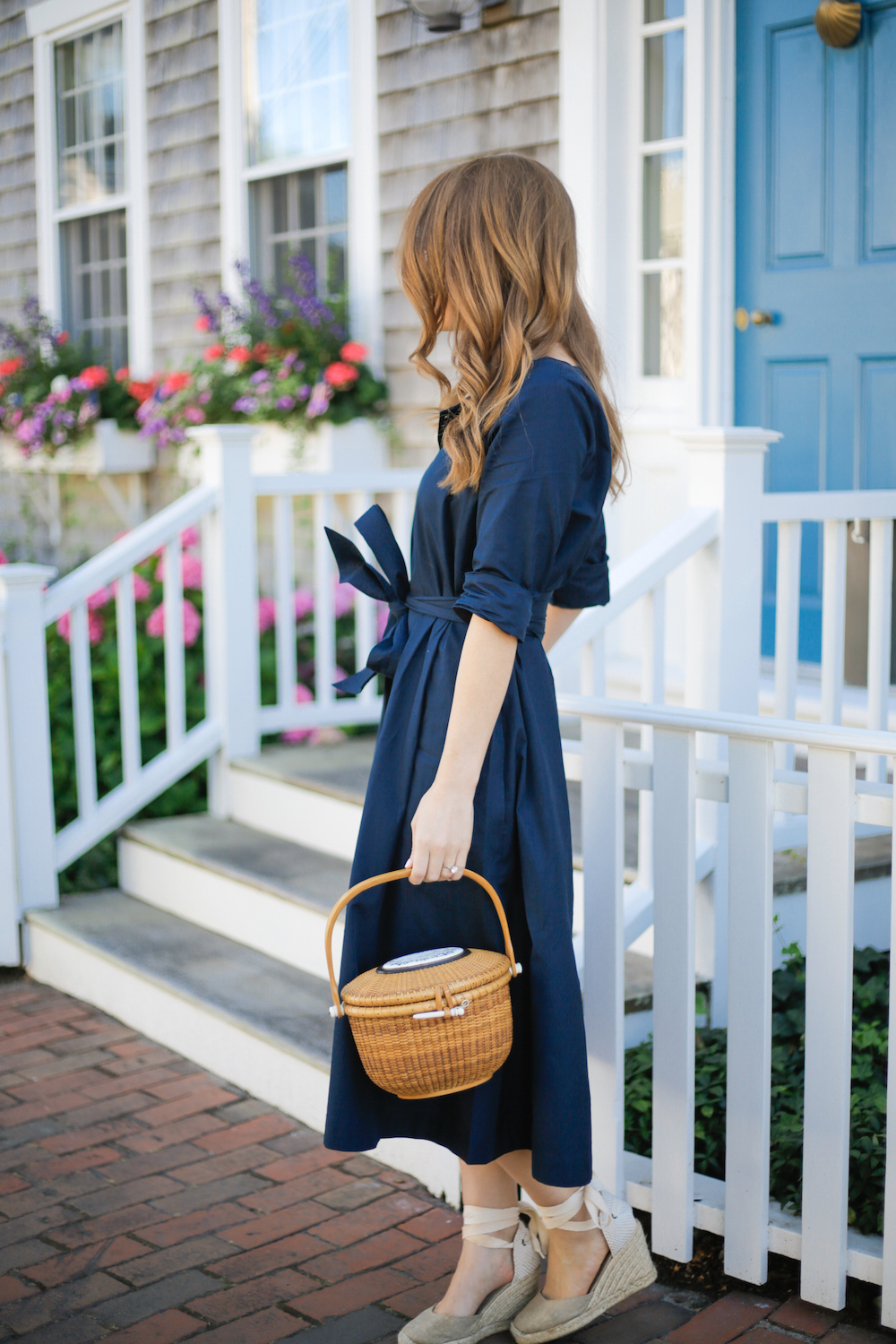 thomas mason for j.crew shirtdress nantucket lightship basket soludos wedge espadrilles on nantucket
