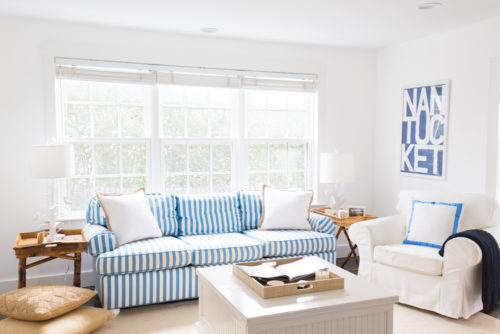 design darling nantucket print and striped sofas
