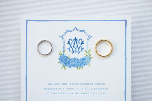 design darling wedding invitations with wedding bands