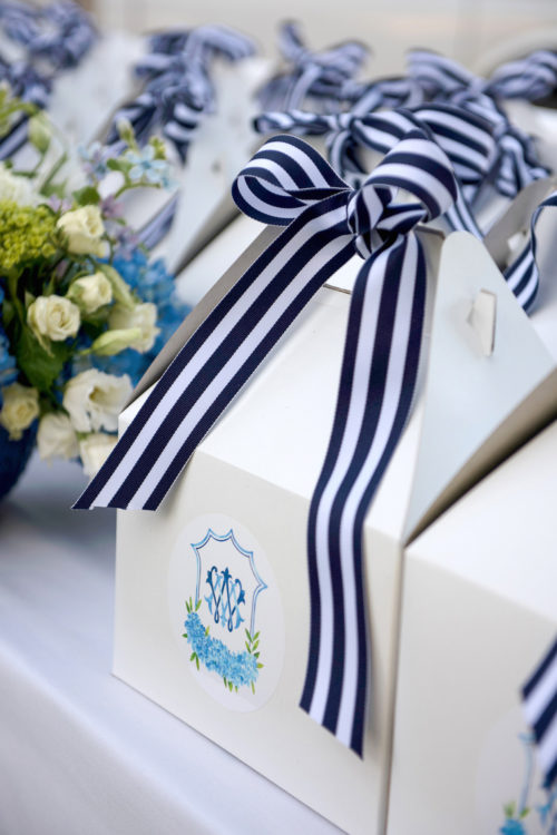 design darling welcome boxes for nantucket wedding