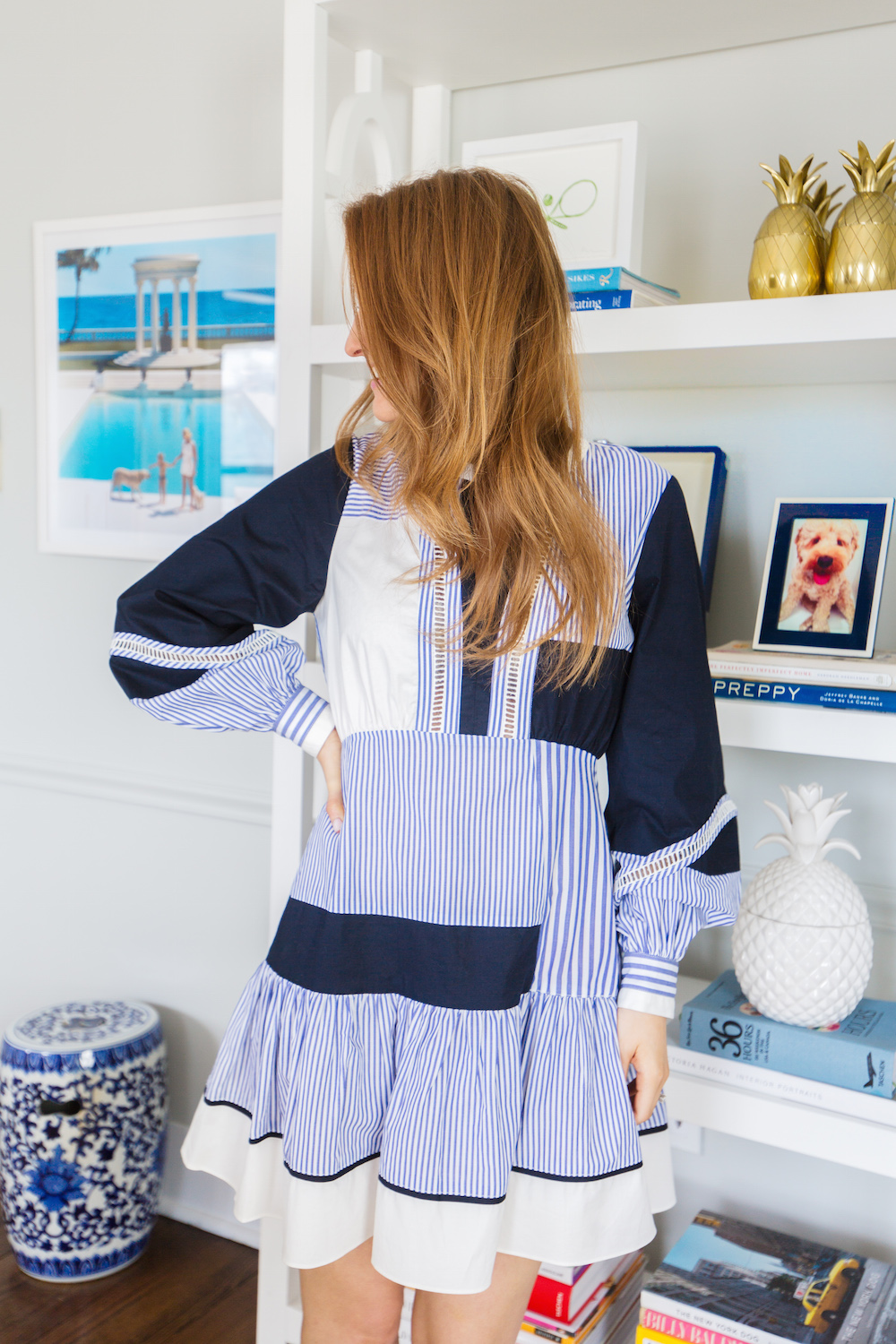 design darling tanya taylor menswear stripe yaya dress
