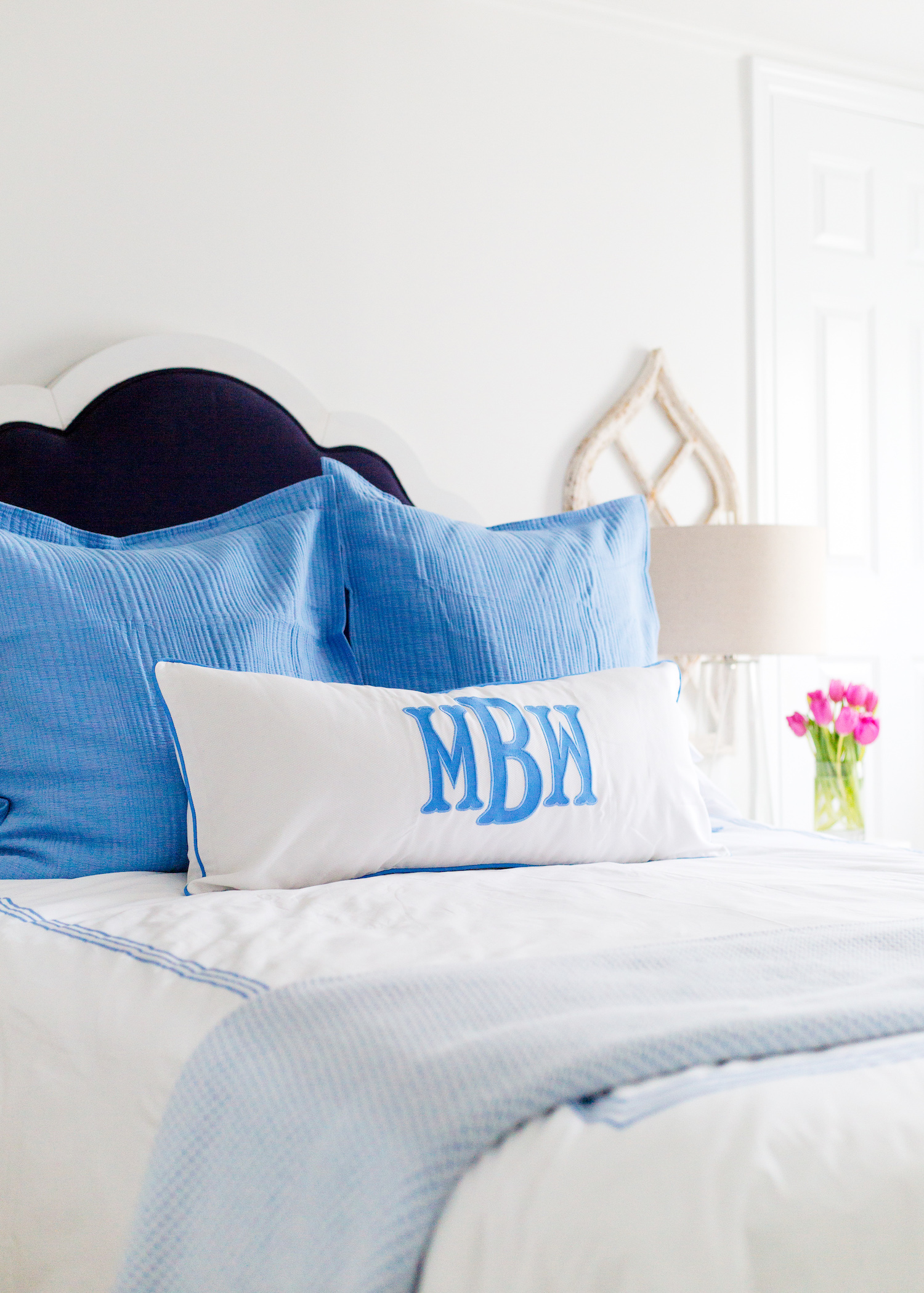 design darling monogrammed pillow in guest bedroom Design Darling