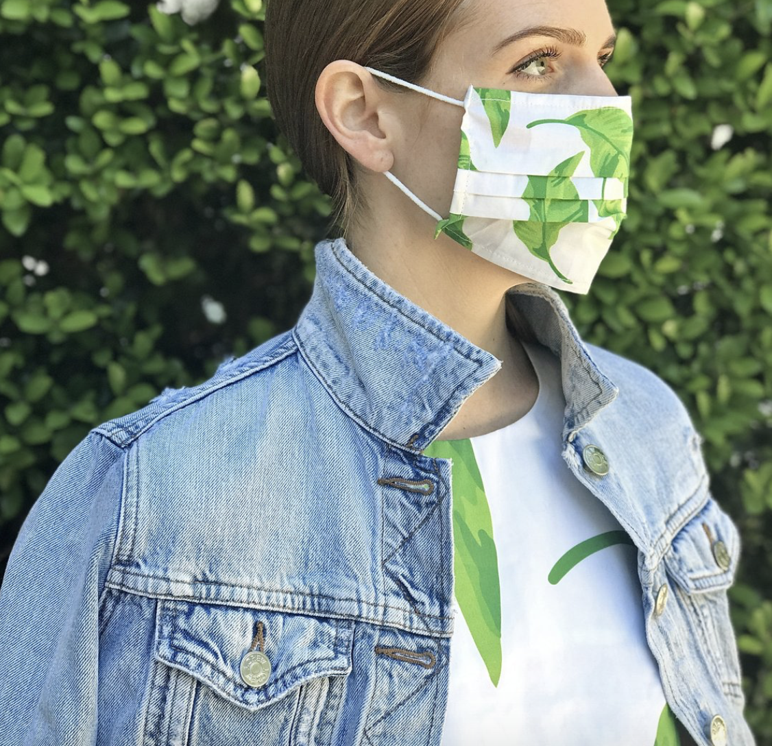 katie kime banana leaf face mask