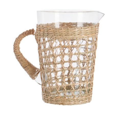 pottery barn cane pitcher