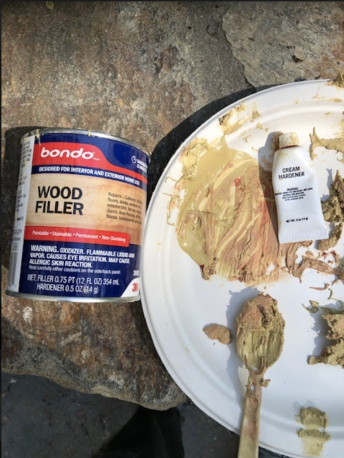 bondo wood filler and cream hardener