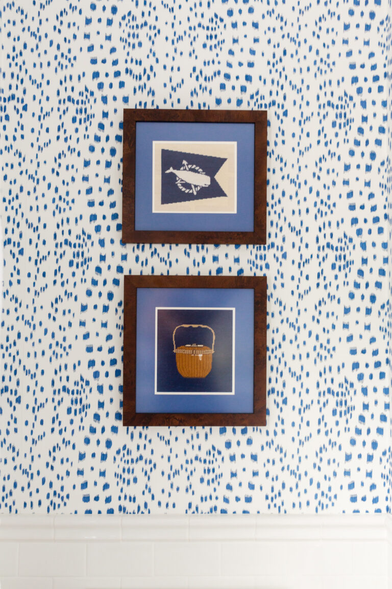 framed nantucket needlepoint canvases in design darling hall bathroom