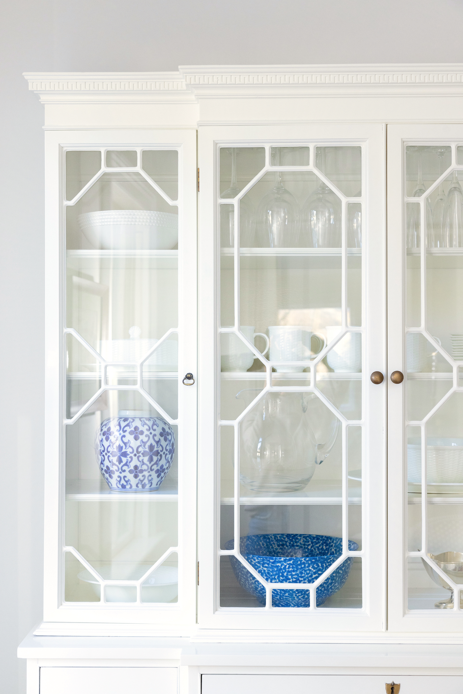 painting a dark wood china cabinet white
