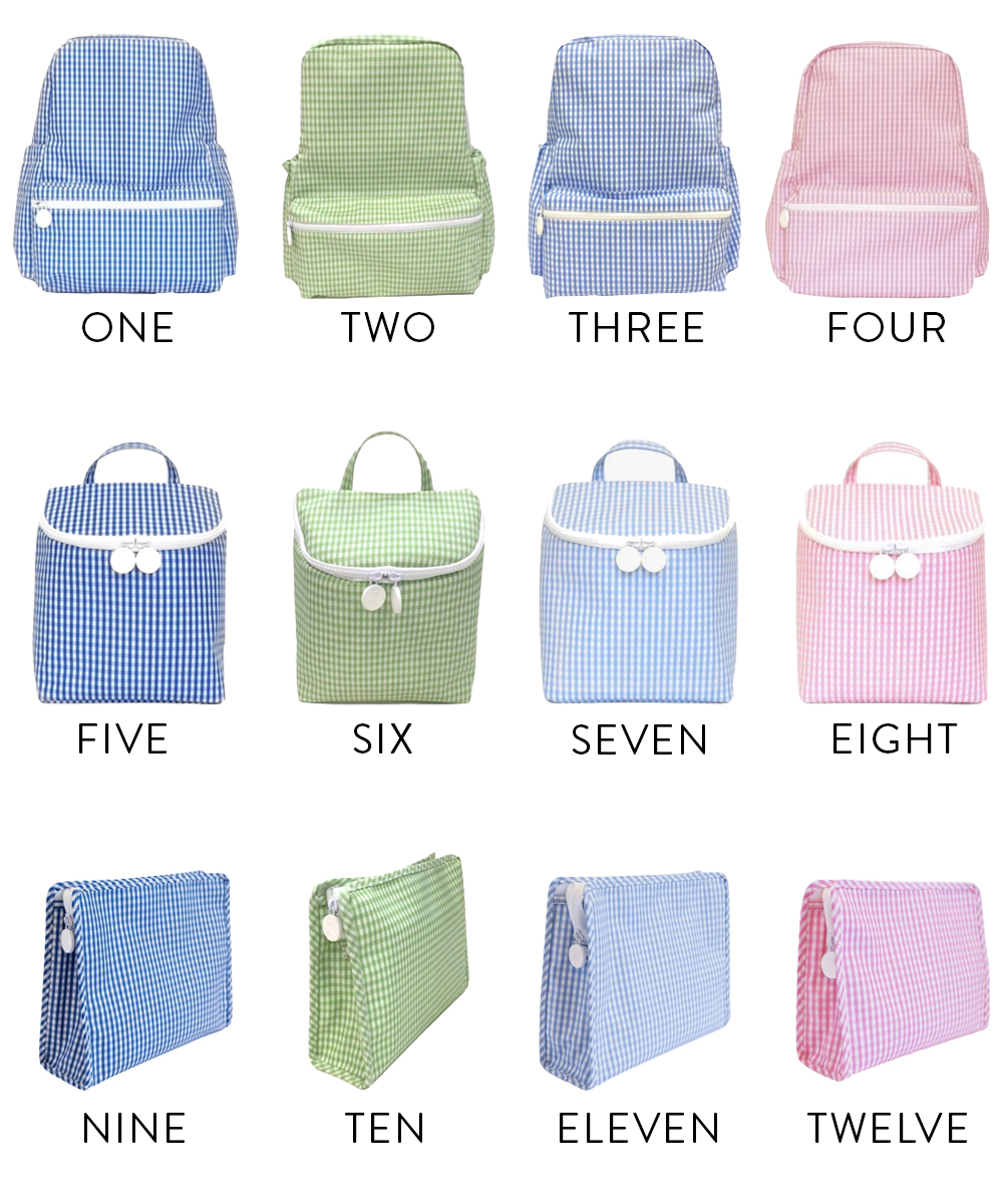 trvl design gingham backpacks & lunchboxes