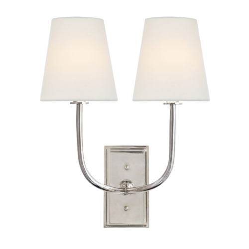 visual comfort hulton double sconce polished nickel