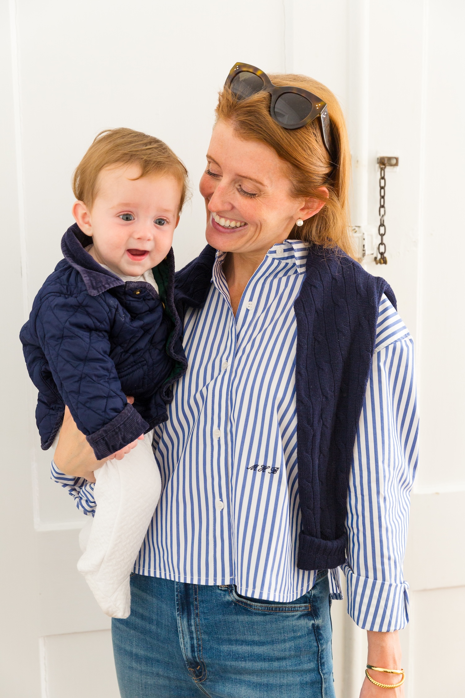 Tuckernuck Blue Stripe Cropped Jasper Button Down