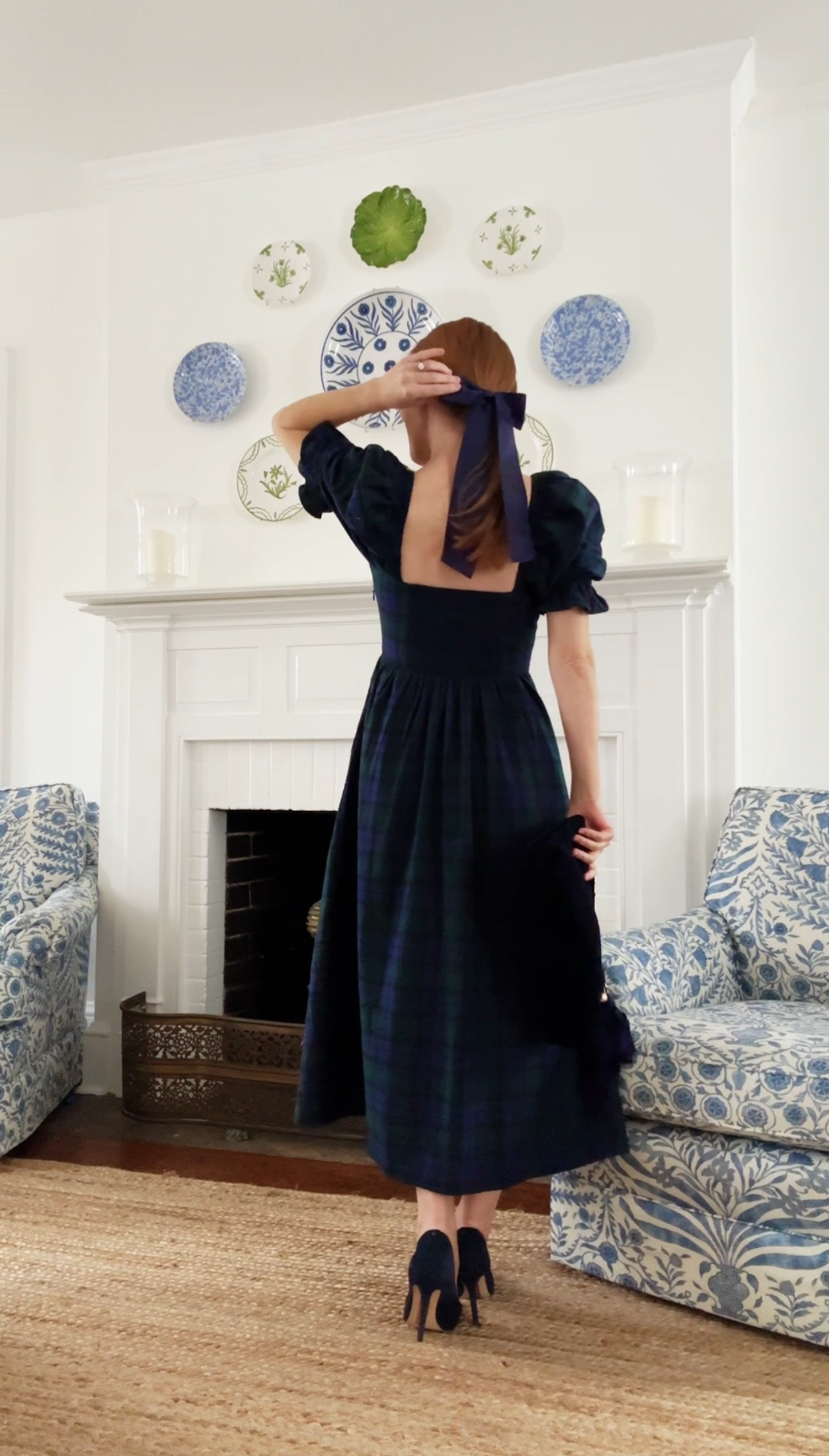 hill house ophelia dress in blackwatch tartan 2
