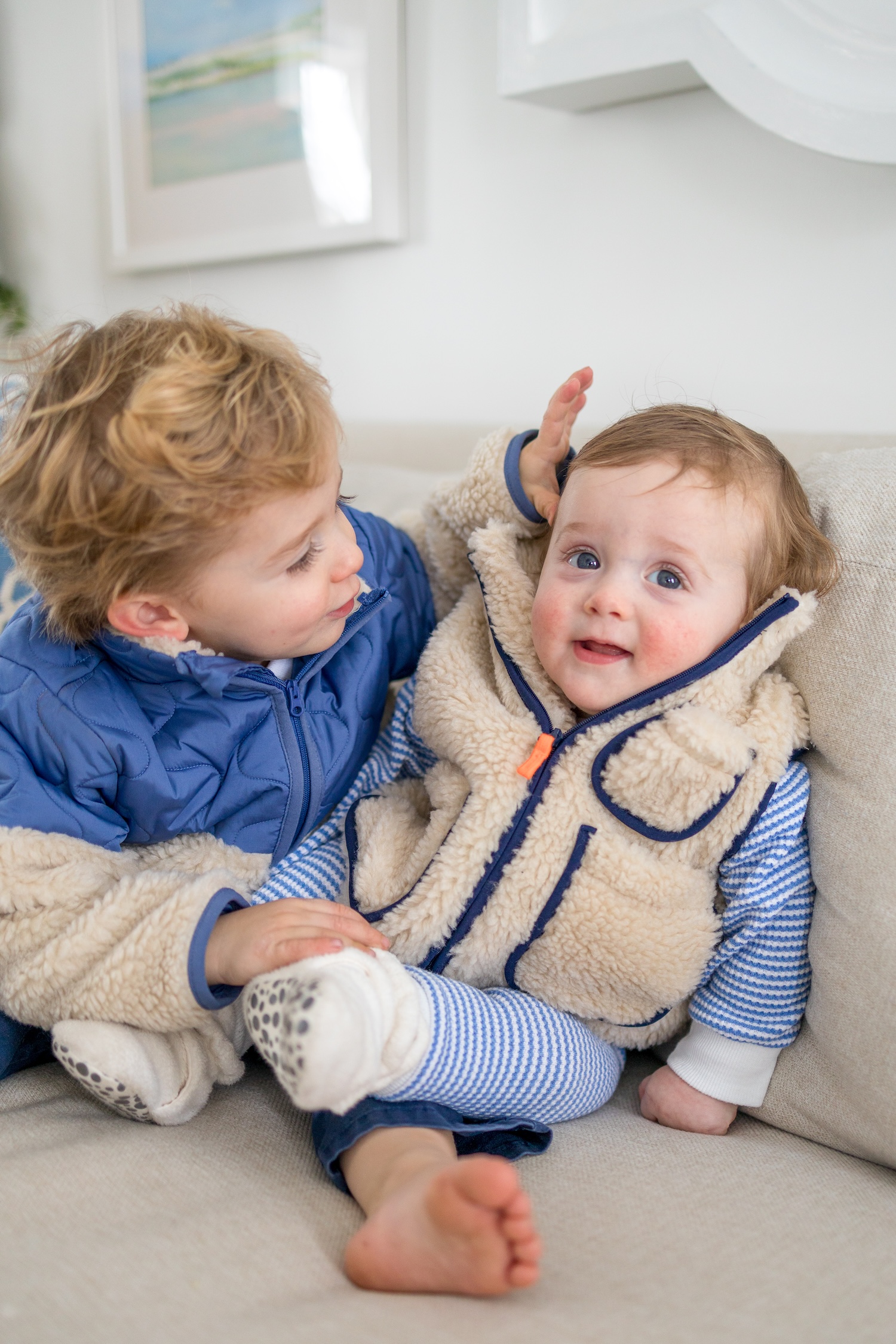 janie & jack quilted sherpa jacket and vest