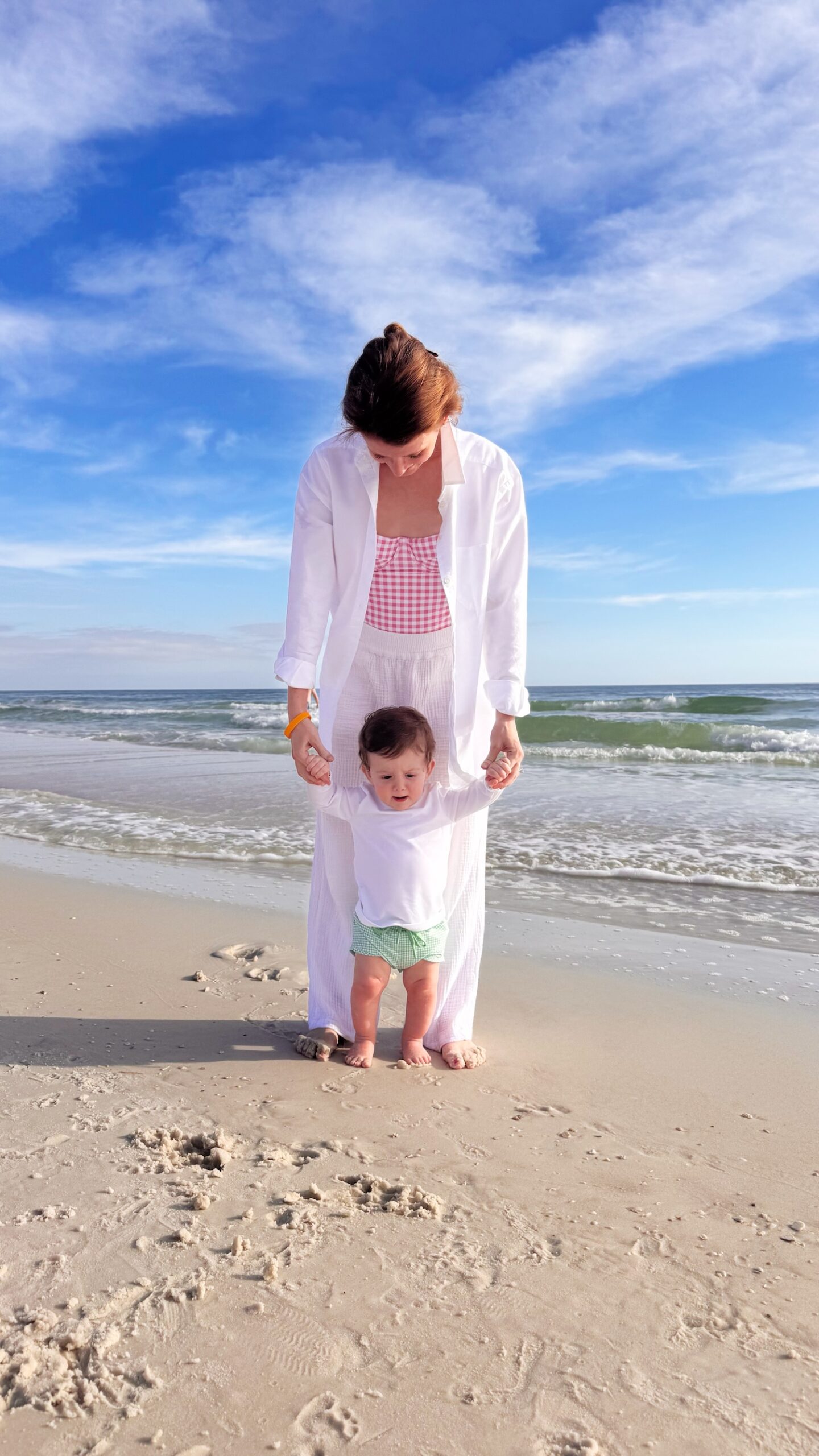 minnow women's blush gingham one piece swimsuit