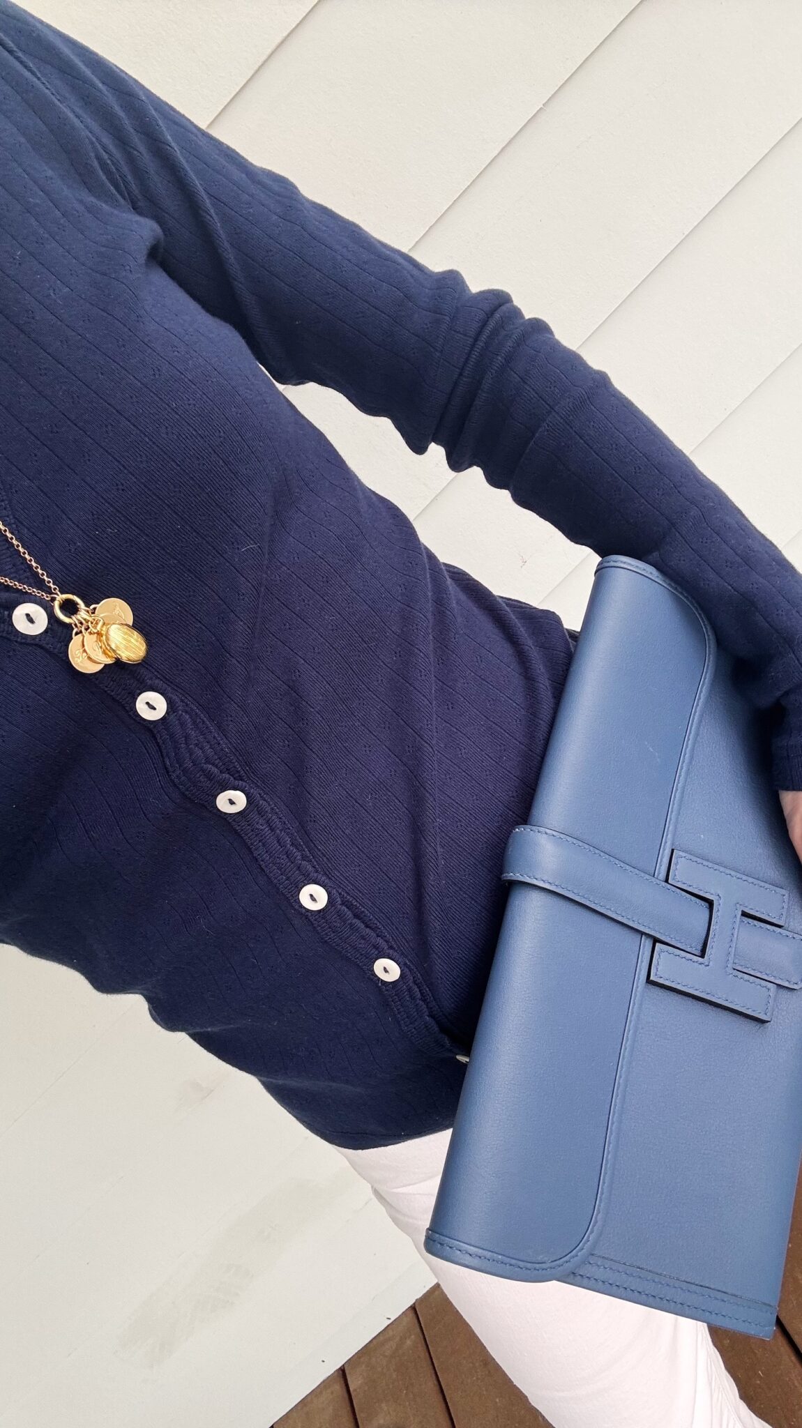 marea navy pointelle cardigan