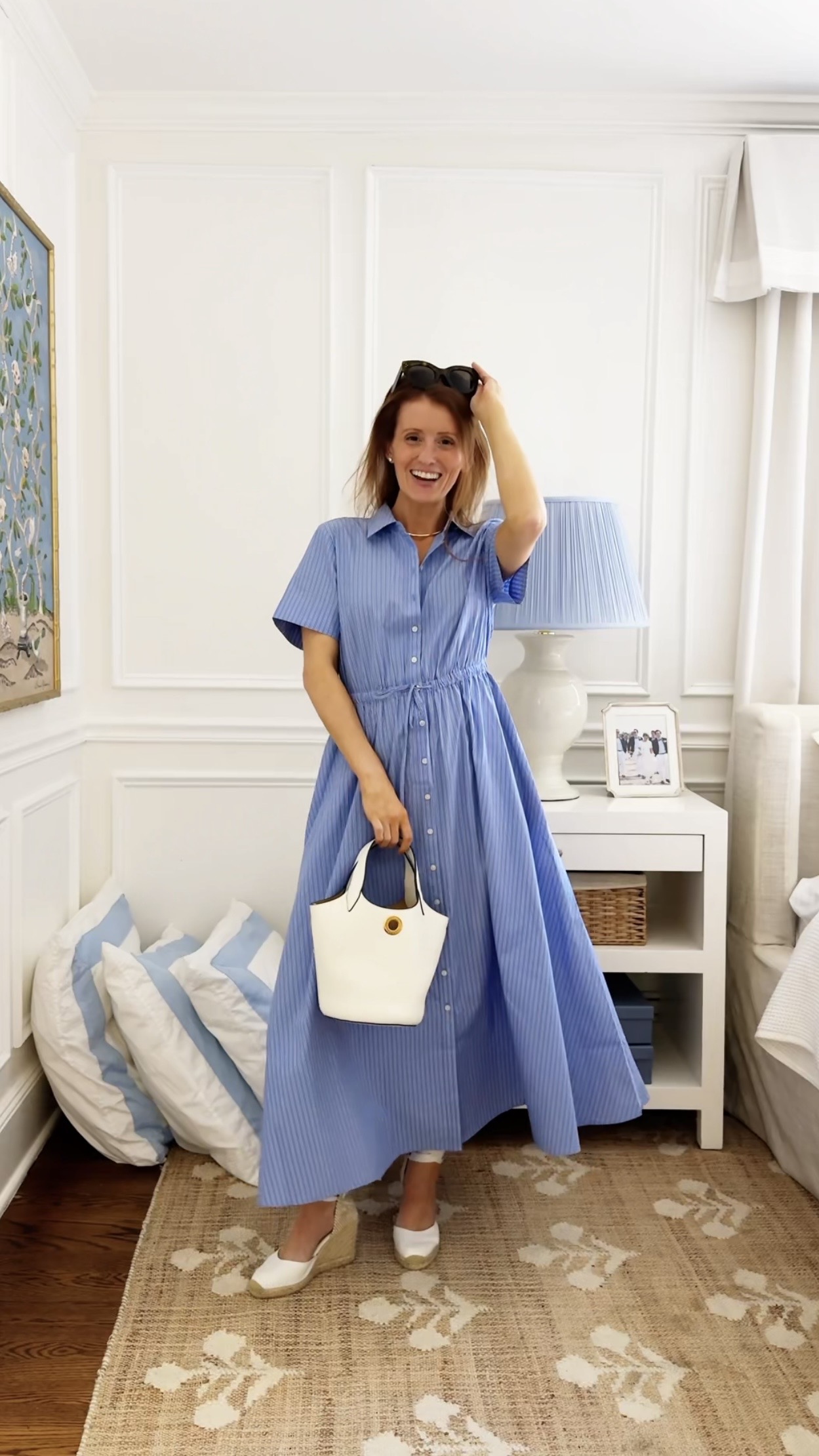 J.Crew Cerise shirt dress in striped cotton poplin